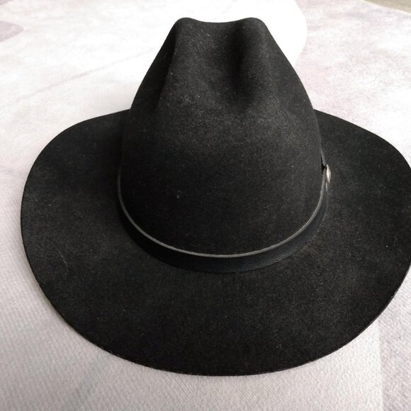 Vintage Black Cowboy Hat Size Medium Smithbilt Keleher Saddlery Western Wear - Picture 10 of 10